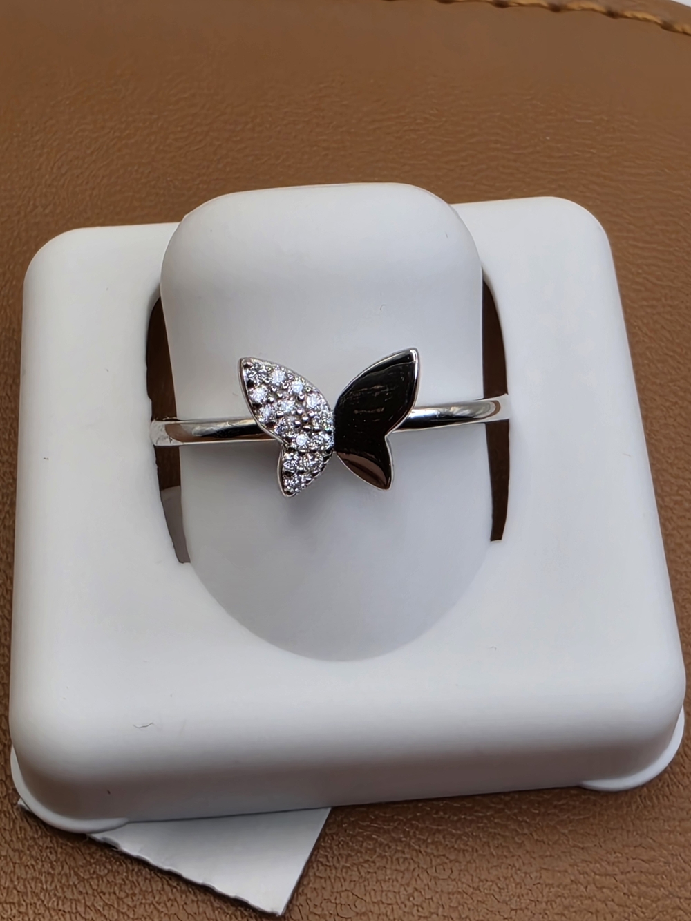 Size 7 Moissanite S925 Butterfly Ring